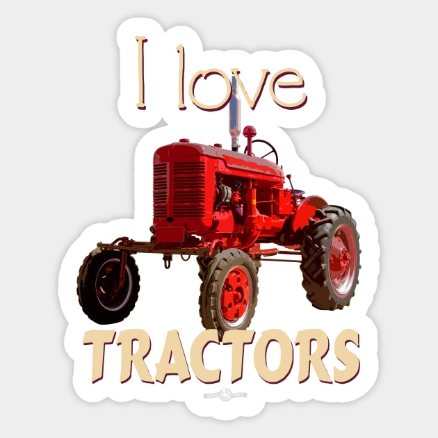 I Love Tractors Farmall Sticker by seadogprints